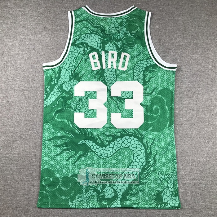 Camiseta Boston Celtics Larry Bird NO 33 Asian Heritage Throwback 1985-86 Verde